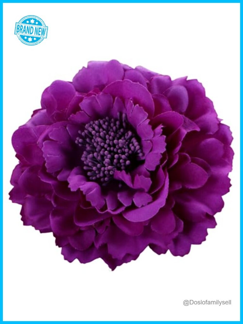 Bohemian Flamenco Peony Flower Brooch Hair Clip 4.3in